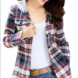 Plaid Hoodie Shirt